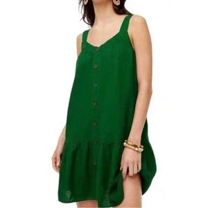 Plus J Crew green linen dress with pockets size 20 NWT new Kelly green